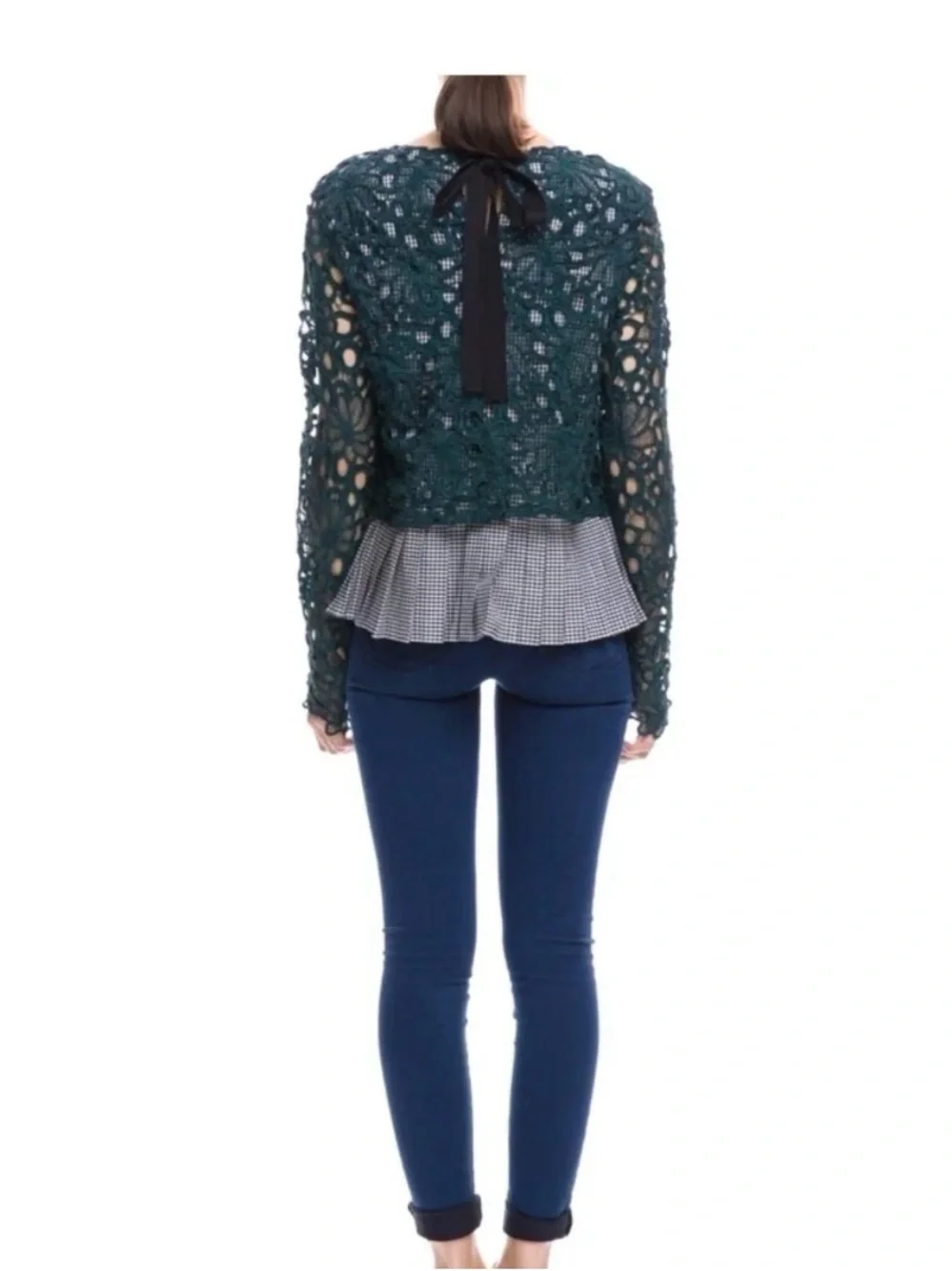 Maeve by Anthropologie Lace Peplum Blouse Size M